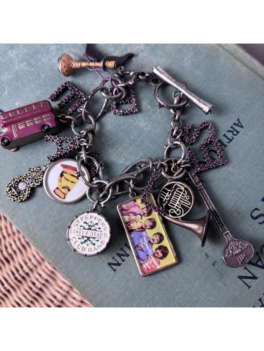 Rare Beatles Sgt Pepper Lucky Brand Charm Bracelet